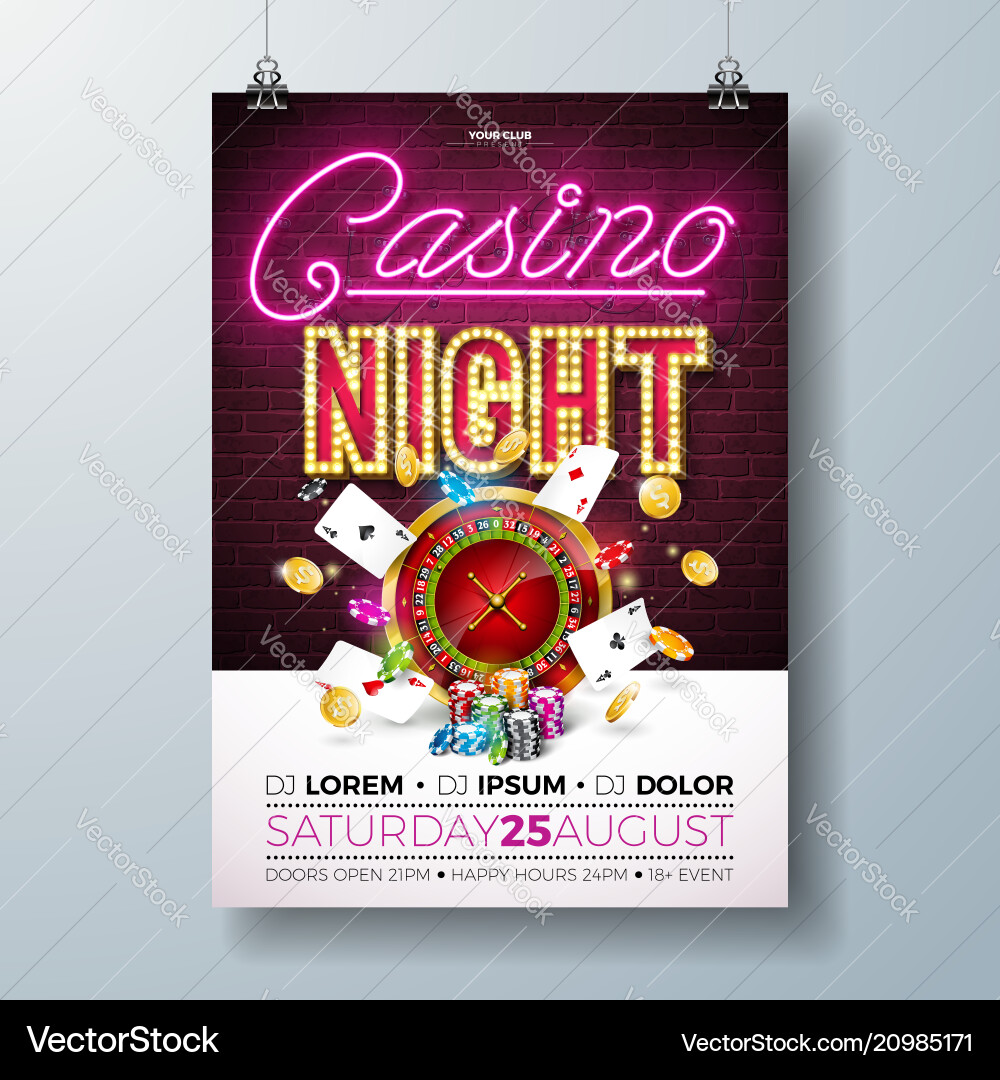 Luxury Casino Night Flyer vector image