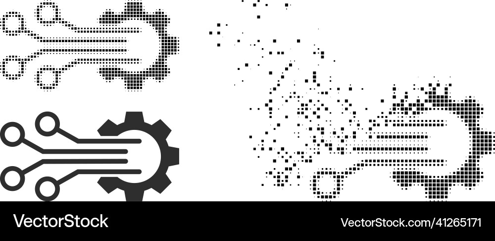 Moving pixel and original mechanic sensor icon Vector Image