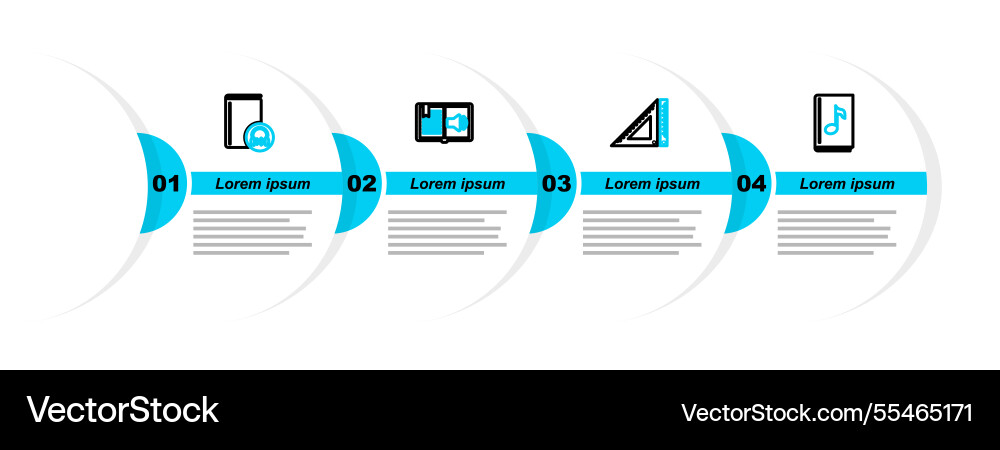 Set line audio book triangular ruler and icon Set line audio book triangular ruler and icon vector image