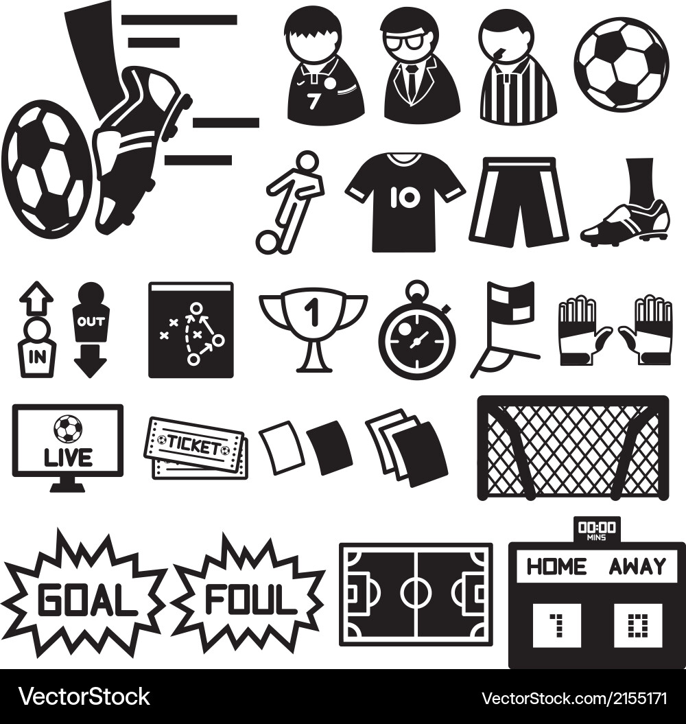 Soccer icons set Vector Image