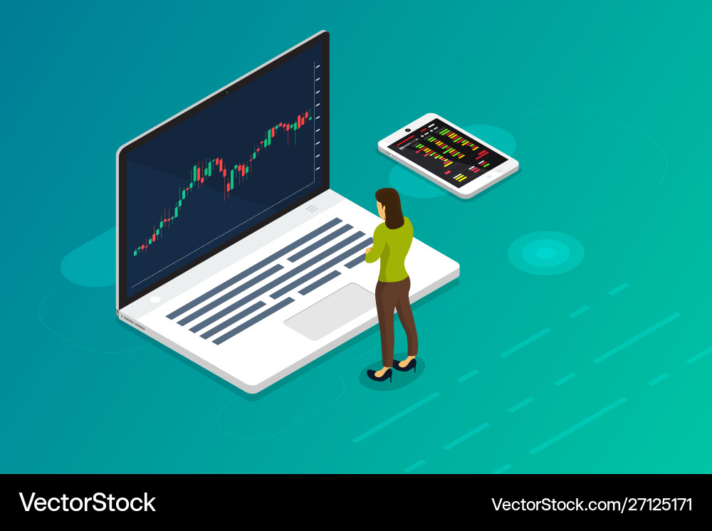 Stock trader exchange vector image