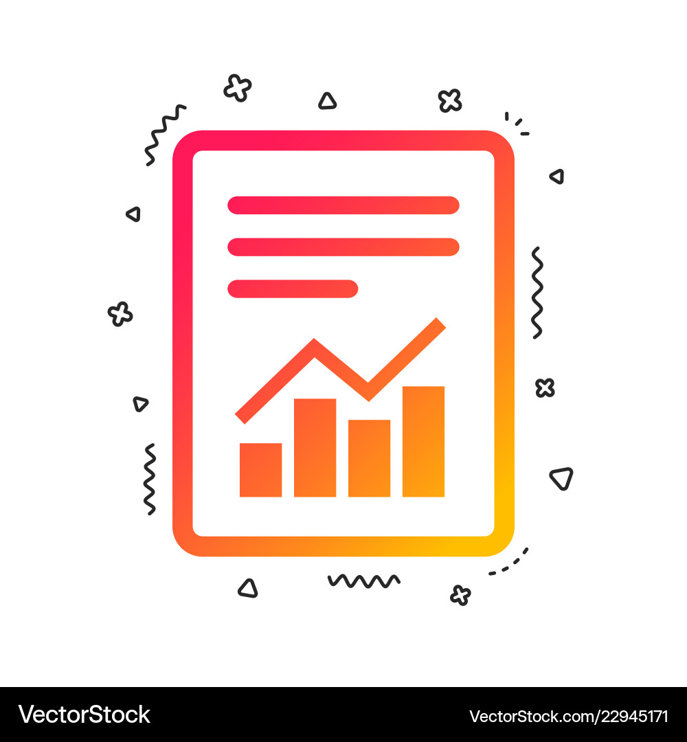 Text file sign document with chart symbol Text file sign document with chart symbol vector image