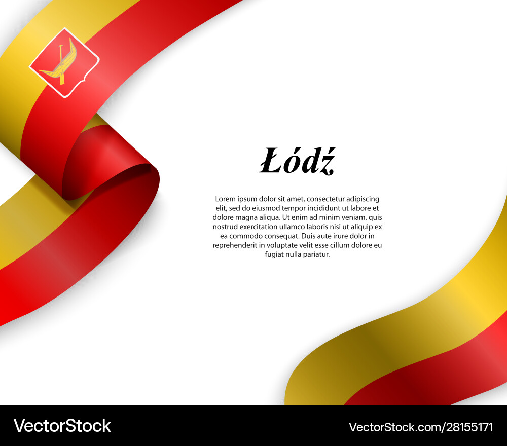 Waving ribbon with flag city Vector Image