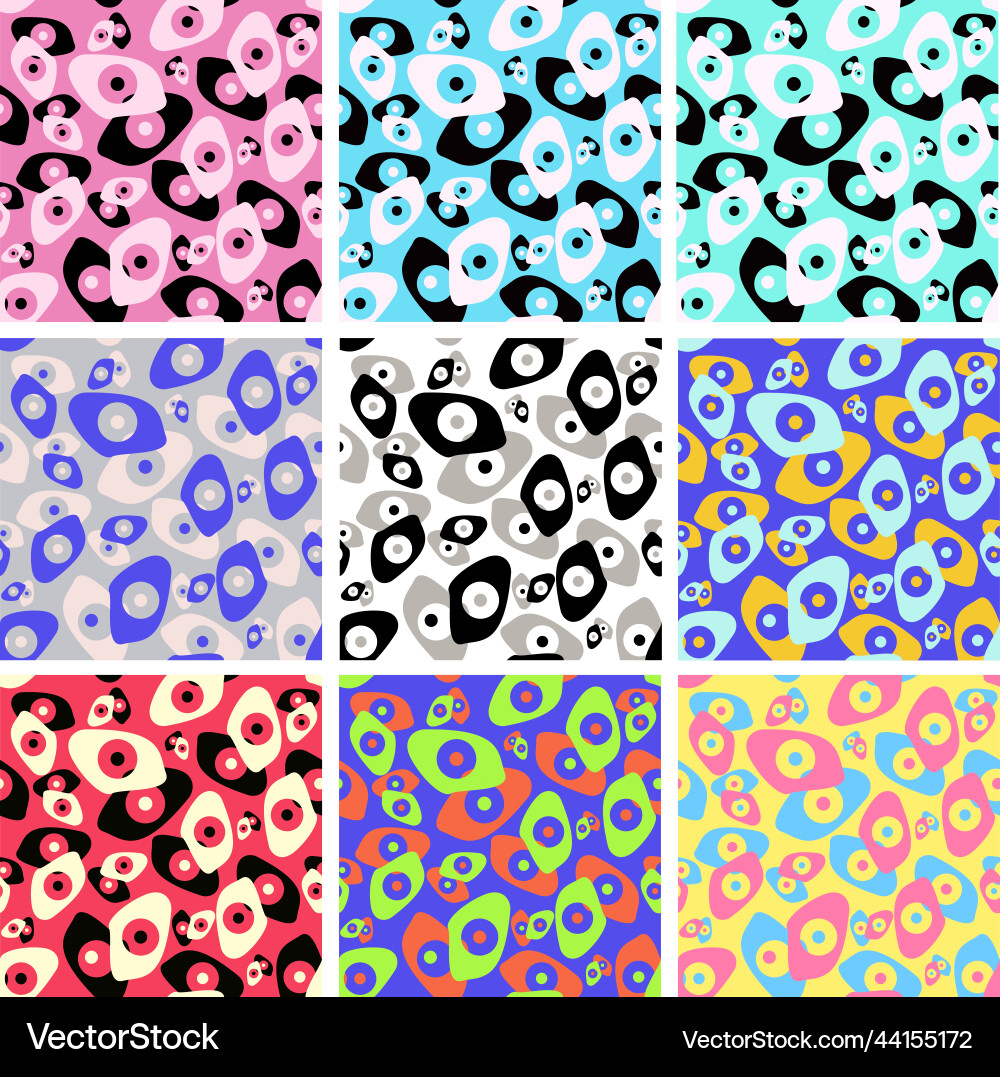 9 abstract repeating patterns Vector Image