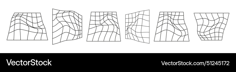 Abstract 3d wireframe mesh grid with a wave Vector Image