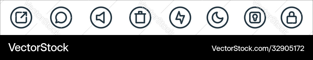Basic ui line icons linear set quality Vector Image