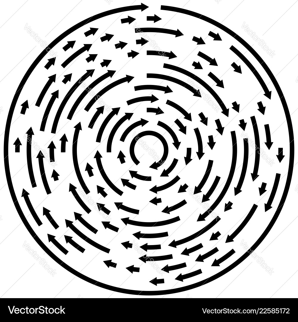 Circular concentric arrows cyclic cycle Circular concentric arrows cyclic cycle vector image