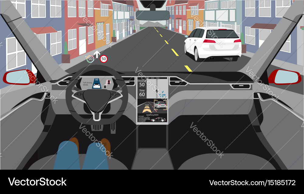 Driverless electric car Vector Image
