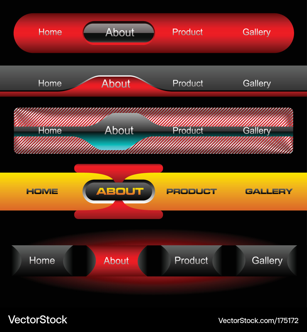 Editable website buttons Vector Image