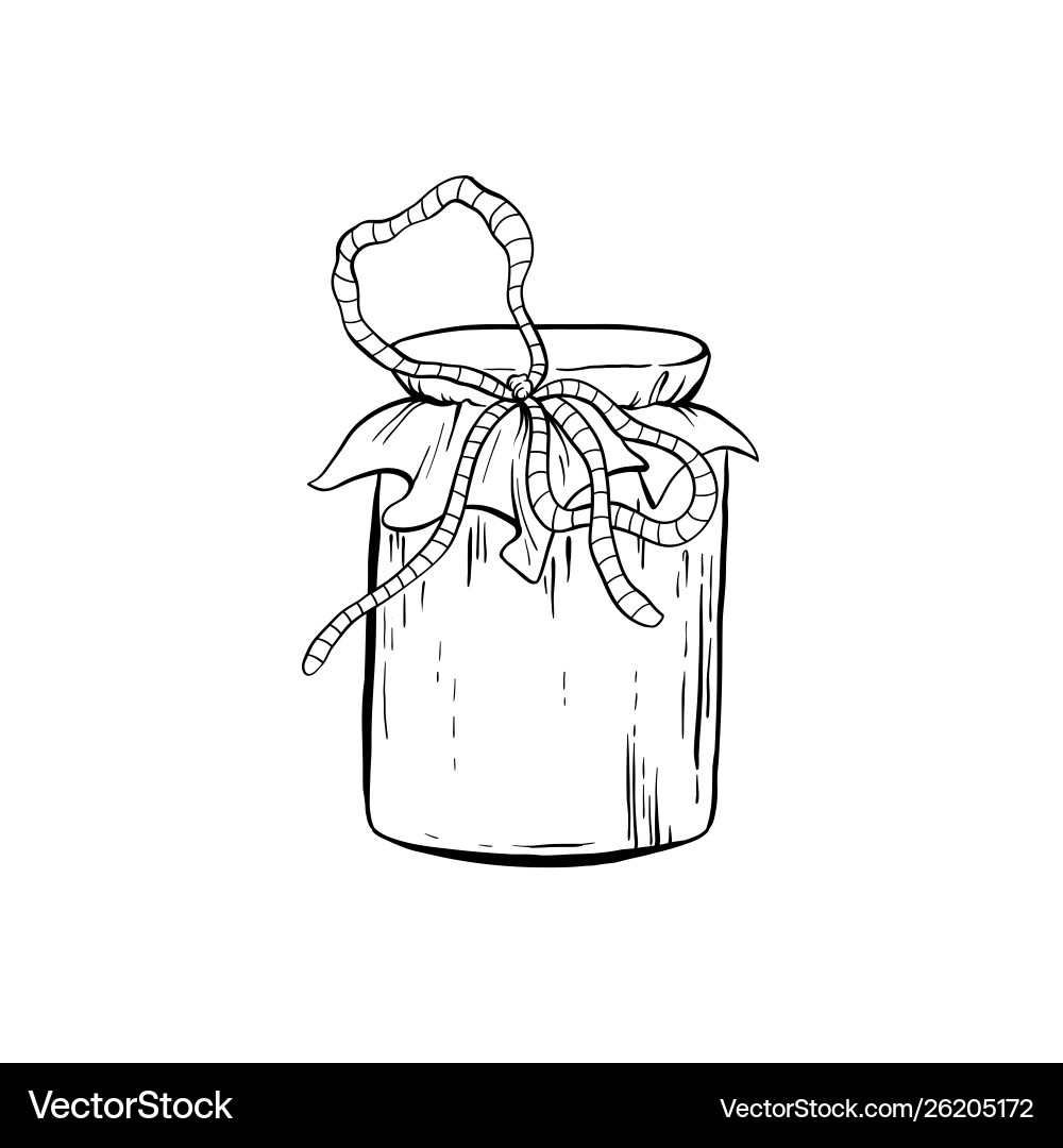 Honey sketch glass jar with canned food isolated Vector Image