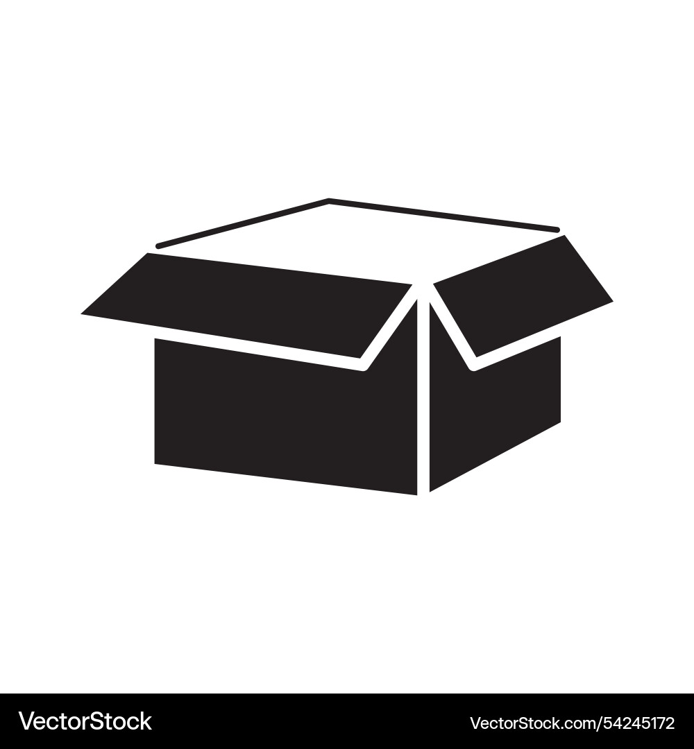 Open box icon packaging symbol empty container Vector Image