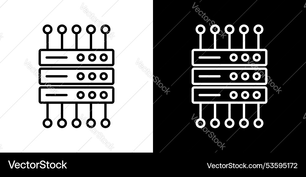 Proxy server thin line icon set Proxy server thin line icon set vector image