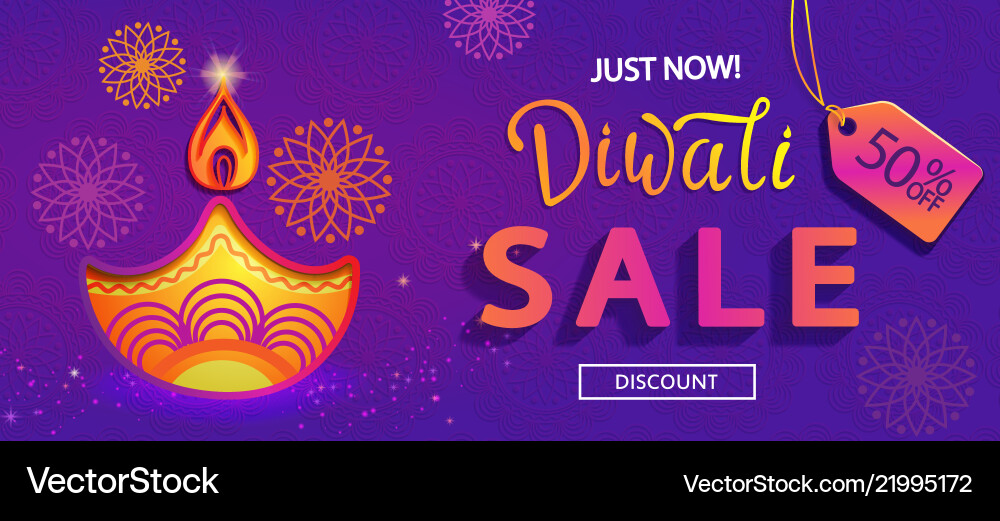 Sale banner for happy diwali festival of lights Sale banner for happy diwali festival of lights vector image
