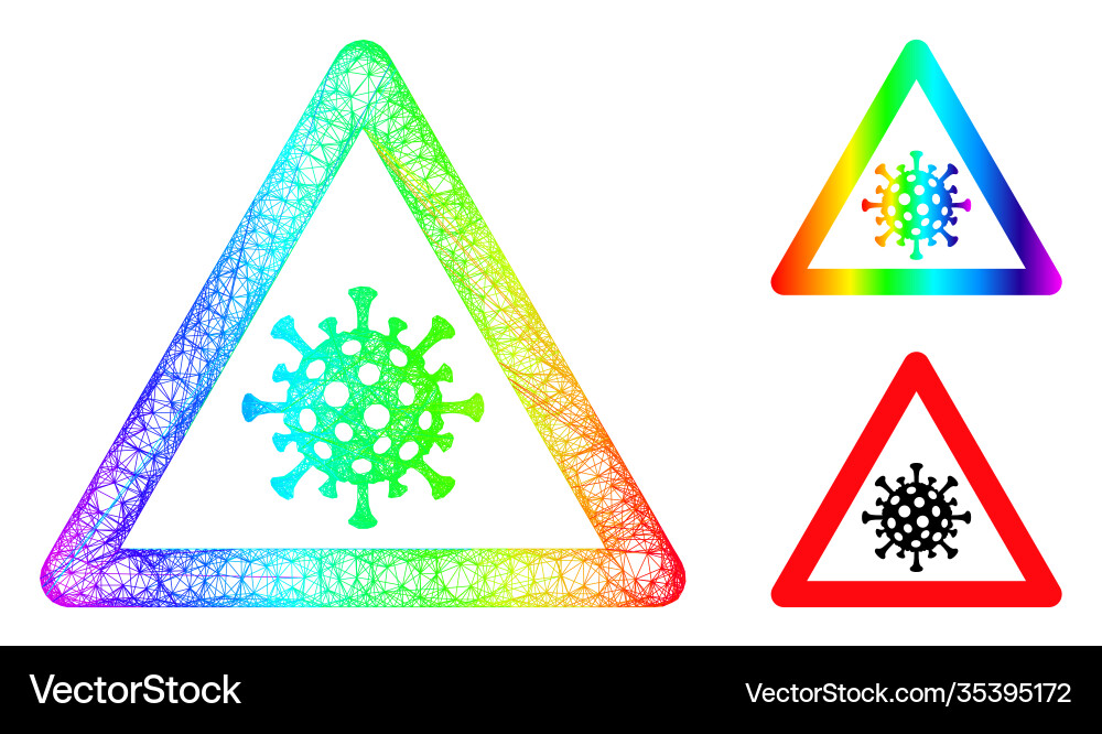 Spectrum net mesh gradient viral warning icon Spectrum net mesh gradient viral warning icon vector image