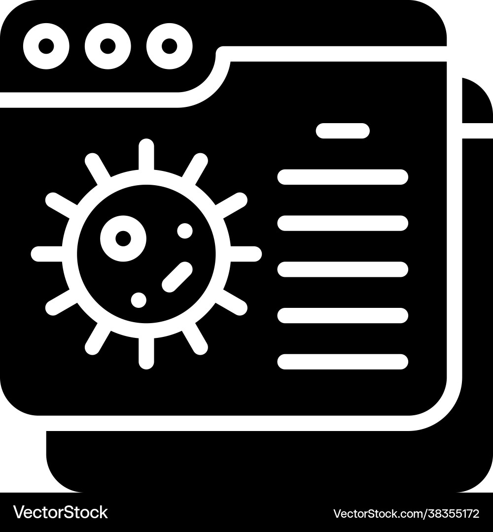 Virus data on application icon vaccine Vector Image