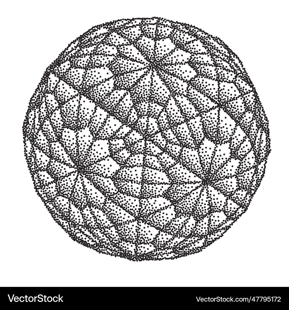 Wireframe Sphere with Stipple Pattern vector image