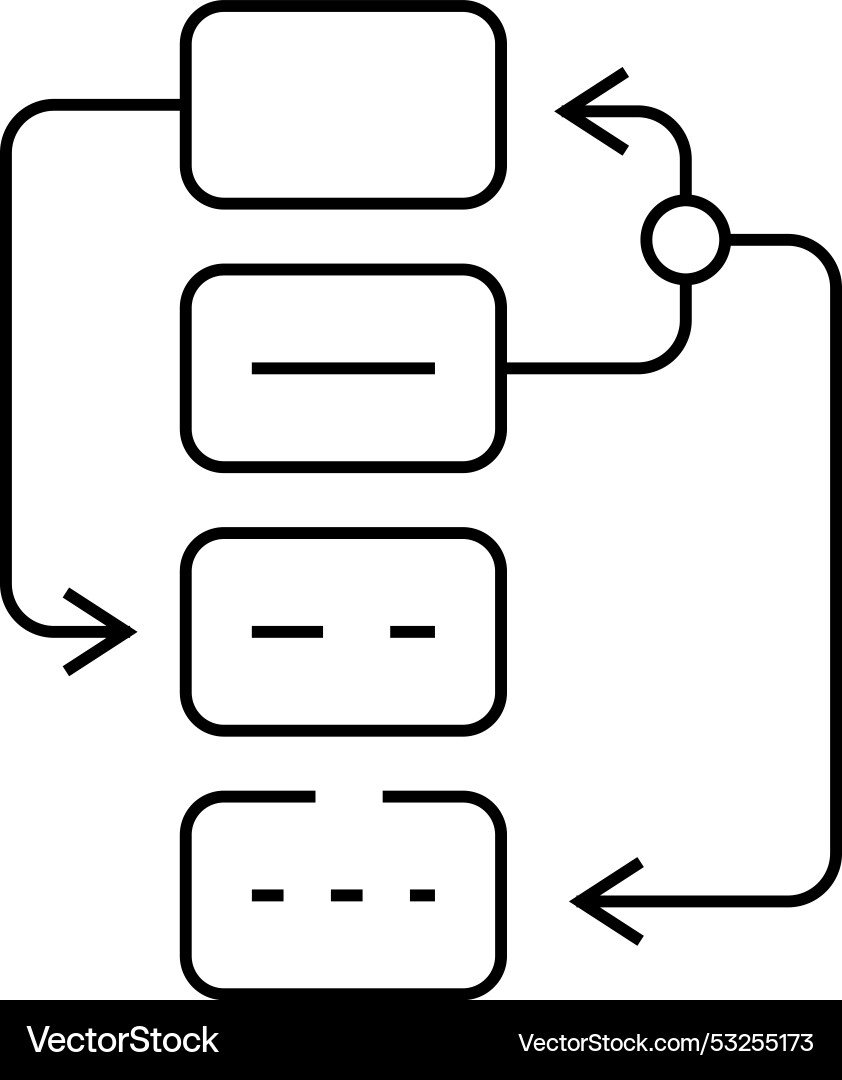 Algorithm planning line icon Algorithm planning line icon vector image