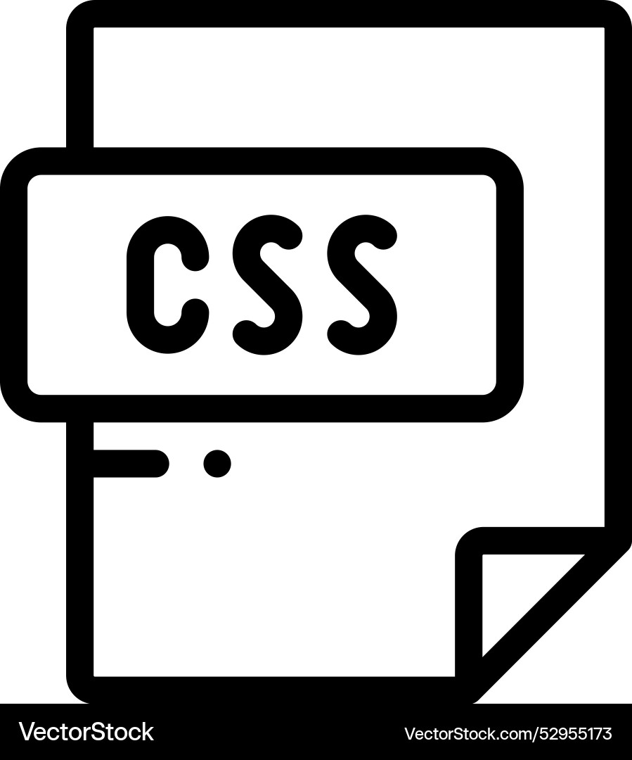 Css file format icon thin linear style design Css file format icon thin linear style design vector image