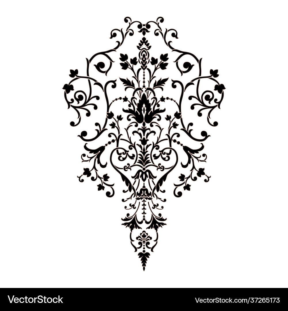 Damask central element isolated Damask central element isolated vector image