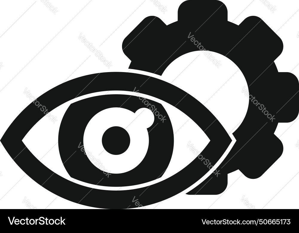 Eye care cog icon simple random access Eye care cog icon simple random access vector image