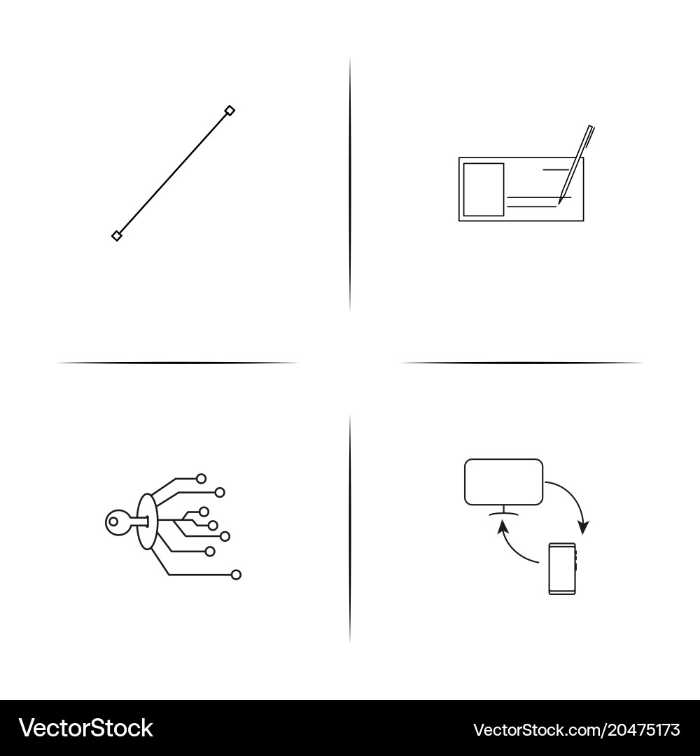 Internet security simple linear icons set vector image