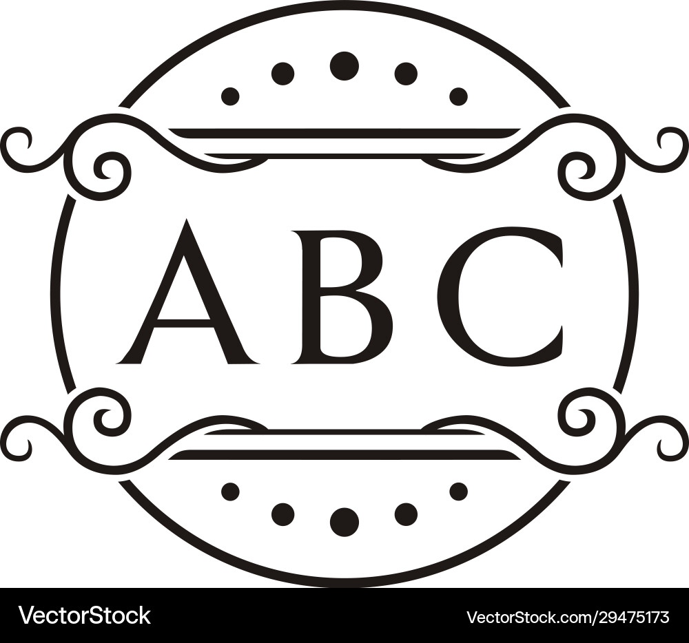 Klassischer Kreis Blumenrahmen-Logo Klassischer Kreis Blumenrahmen-Logo vektorbild