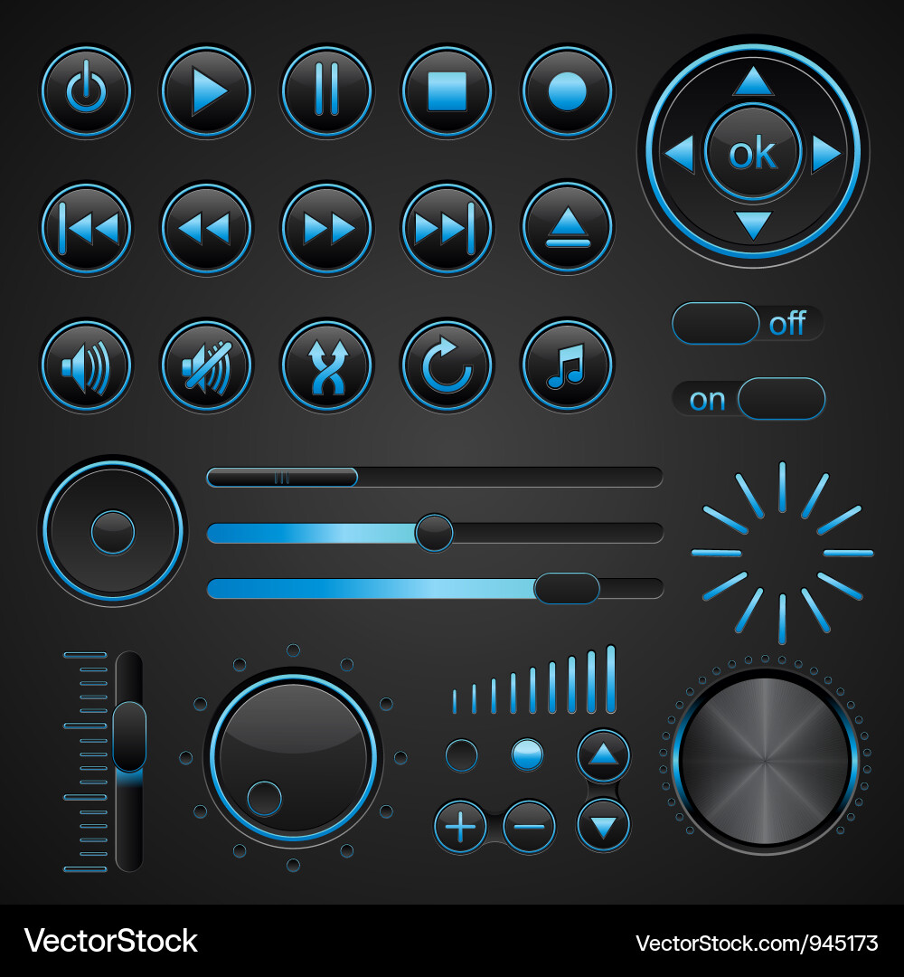 Media Controls Interface Vektorbild
