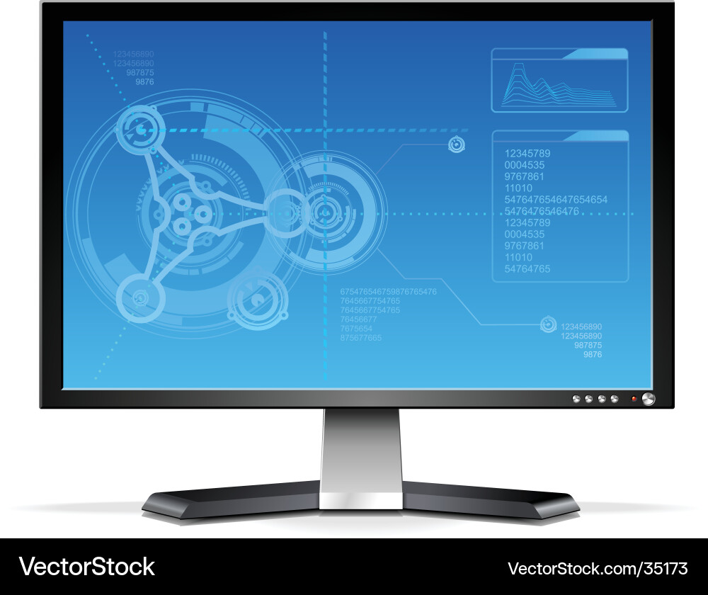 Modern LCD Display Vector Image