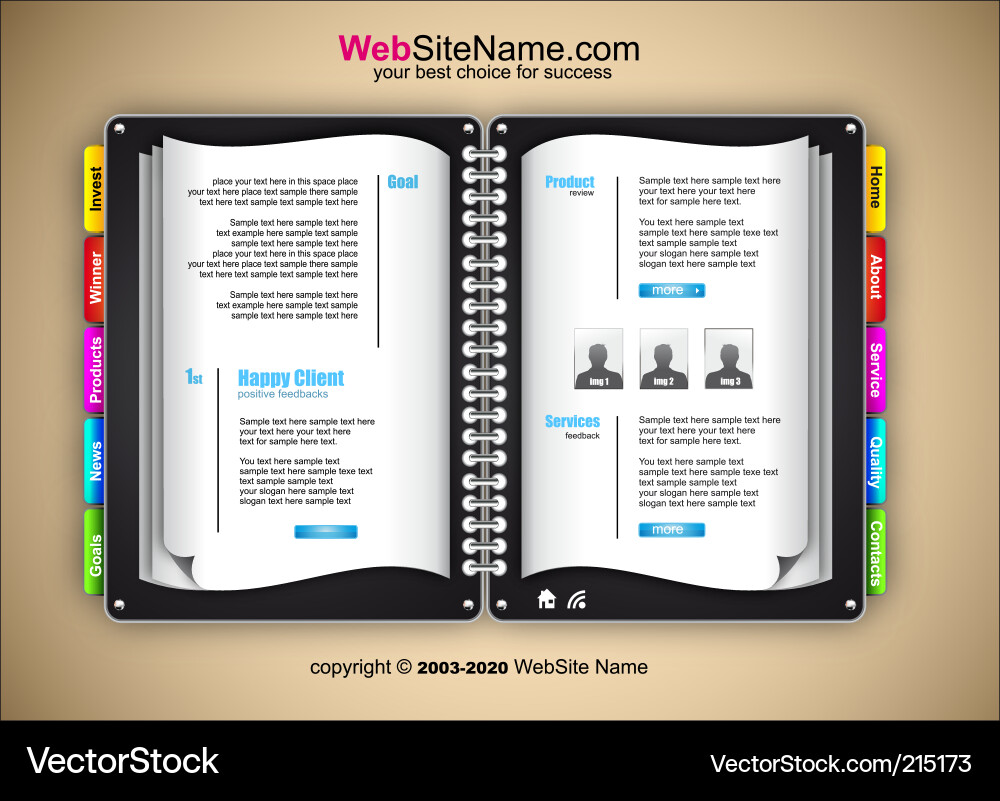 Modern Notepad Web Template Vector Image