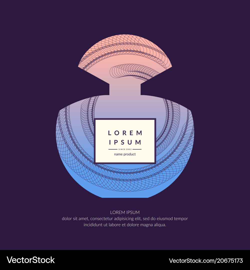 Perfume bottle with dynamic lines and waves Perfume bottle with dynamic lines and waves Vector Image