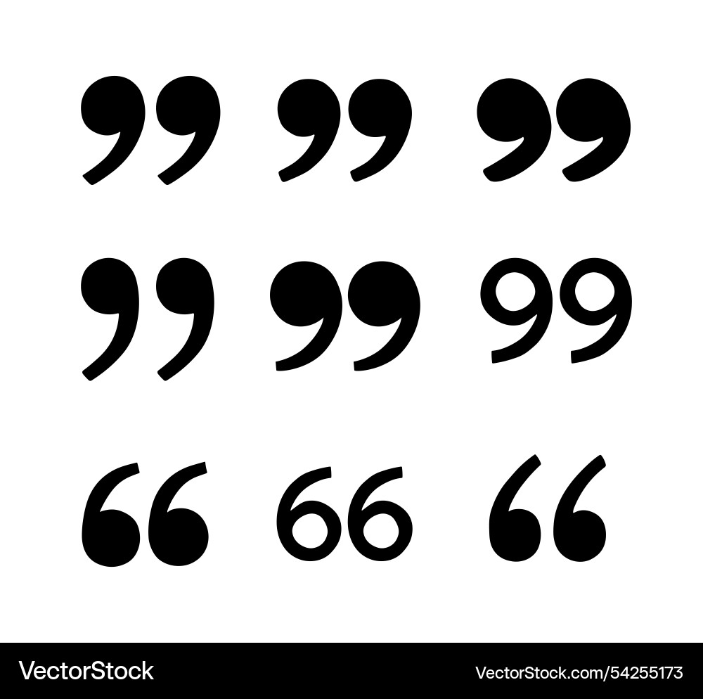 Quotation mark icons marks different vector image