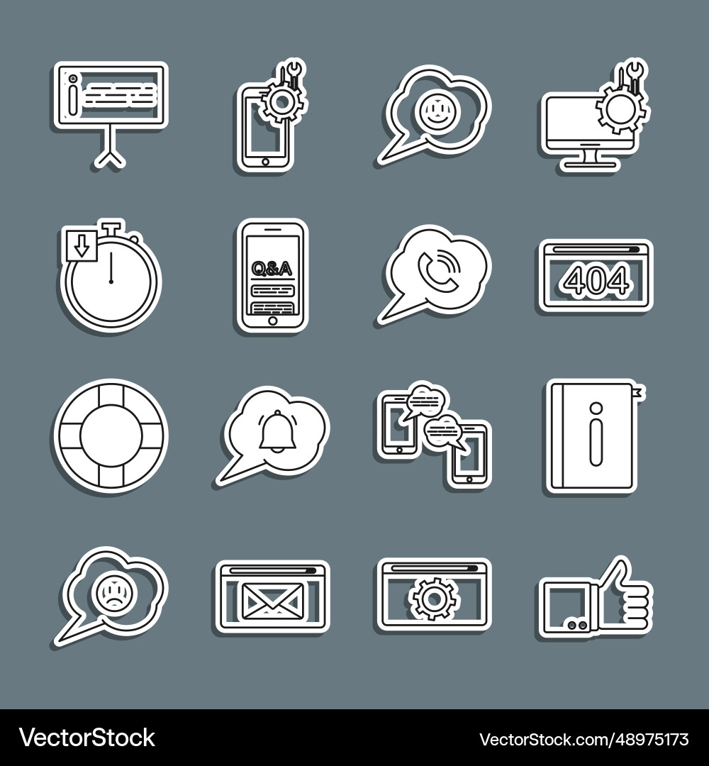 Set line hand thumb up user manual page with 404 Set line hand thumb up user manual page with 404 vector image