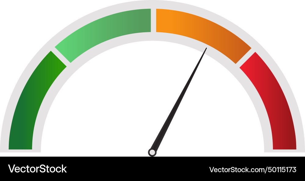 Speed dial indicator green and red meter low Speed dial indicator green and red meter low vector image