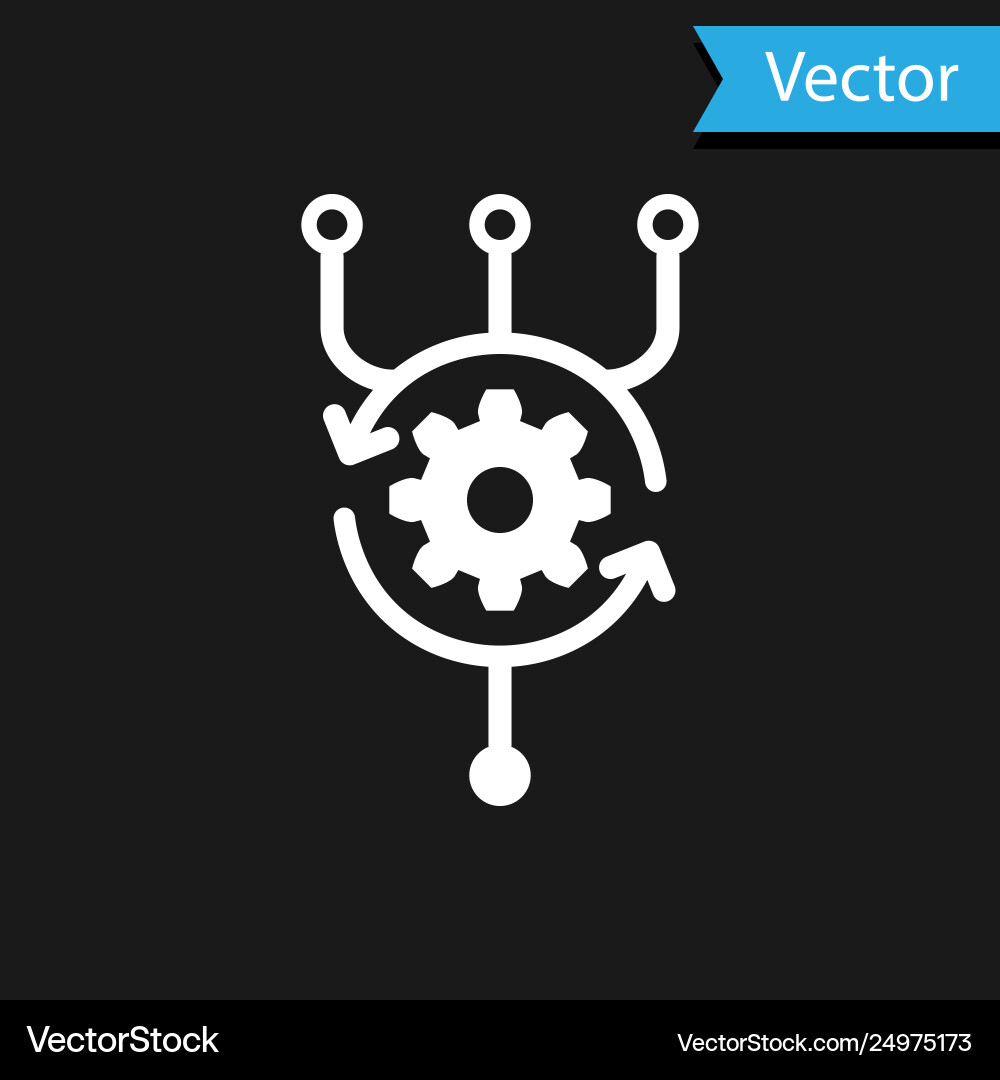 White algorithm icon isolated on black background White algorithm icon isolated on black background vector image
