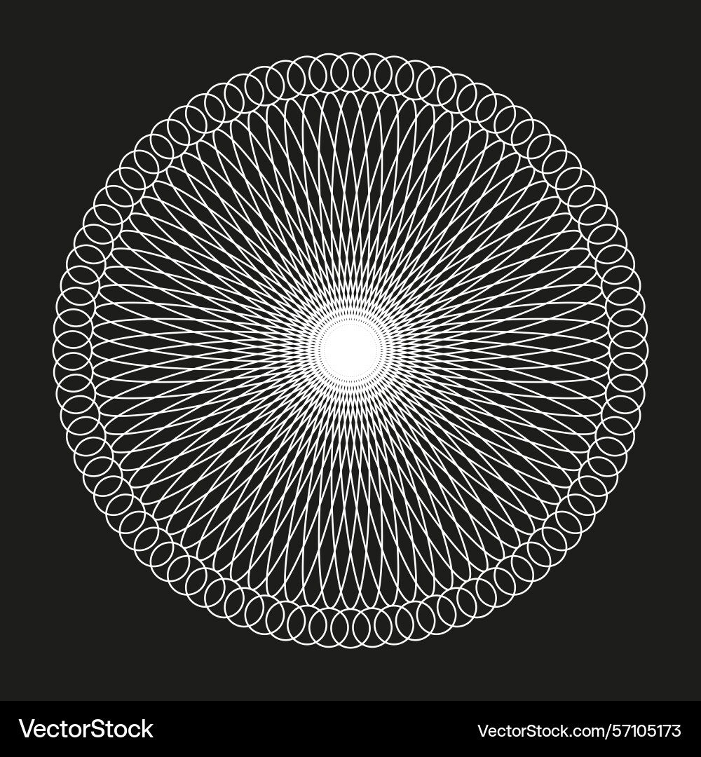 White circular pattern radiant shape concentric Vector Image