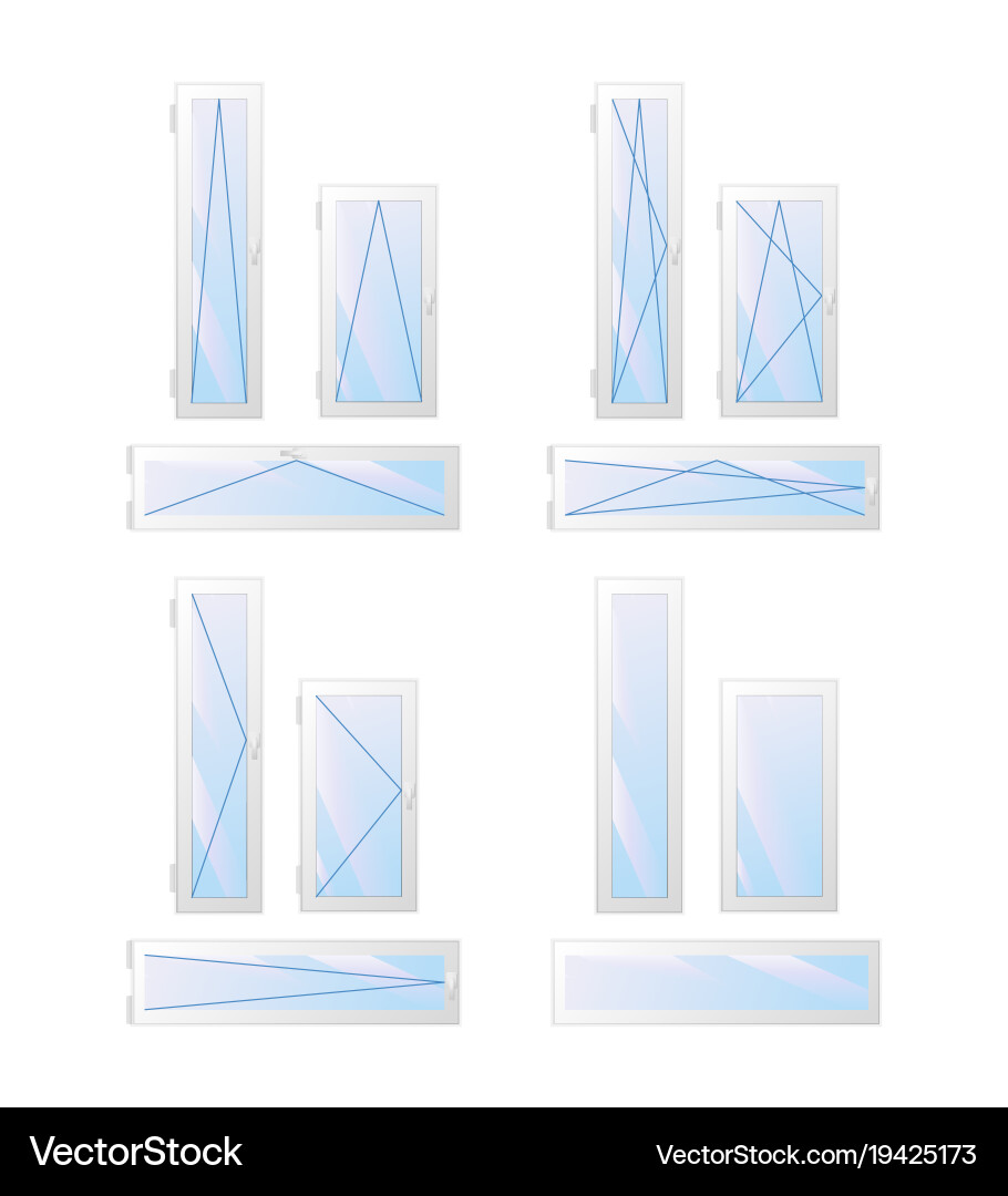 Window and door types open modes Vector Image