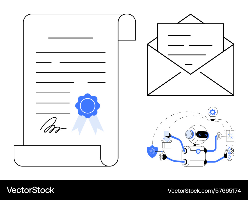 Automated document processing with secure vector image