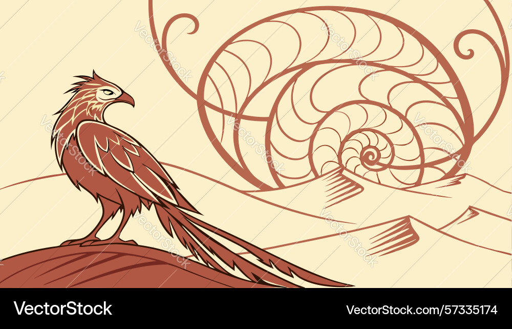 Bird with spiral shell design design generative ai vector image