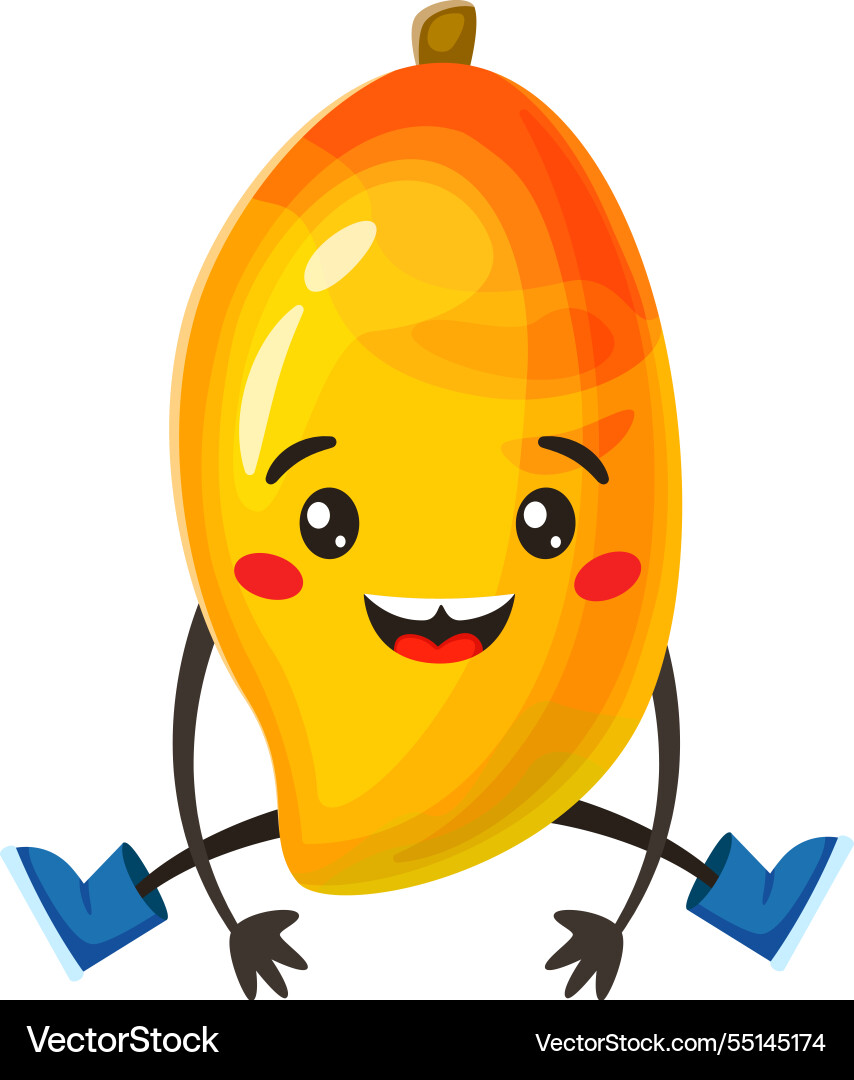 Cartoon of a happy mango character Cartoon of a happy mango character vector image