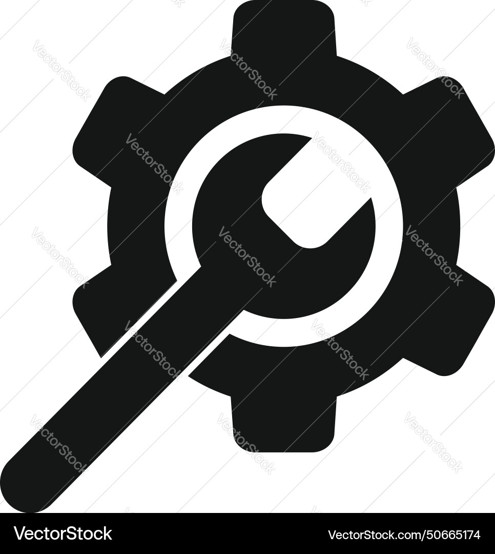 Cog key power source icon simple Cog key power source icon simple vector image