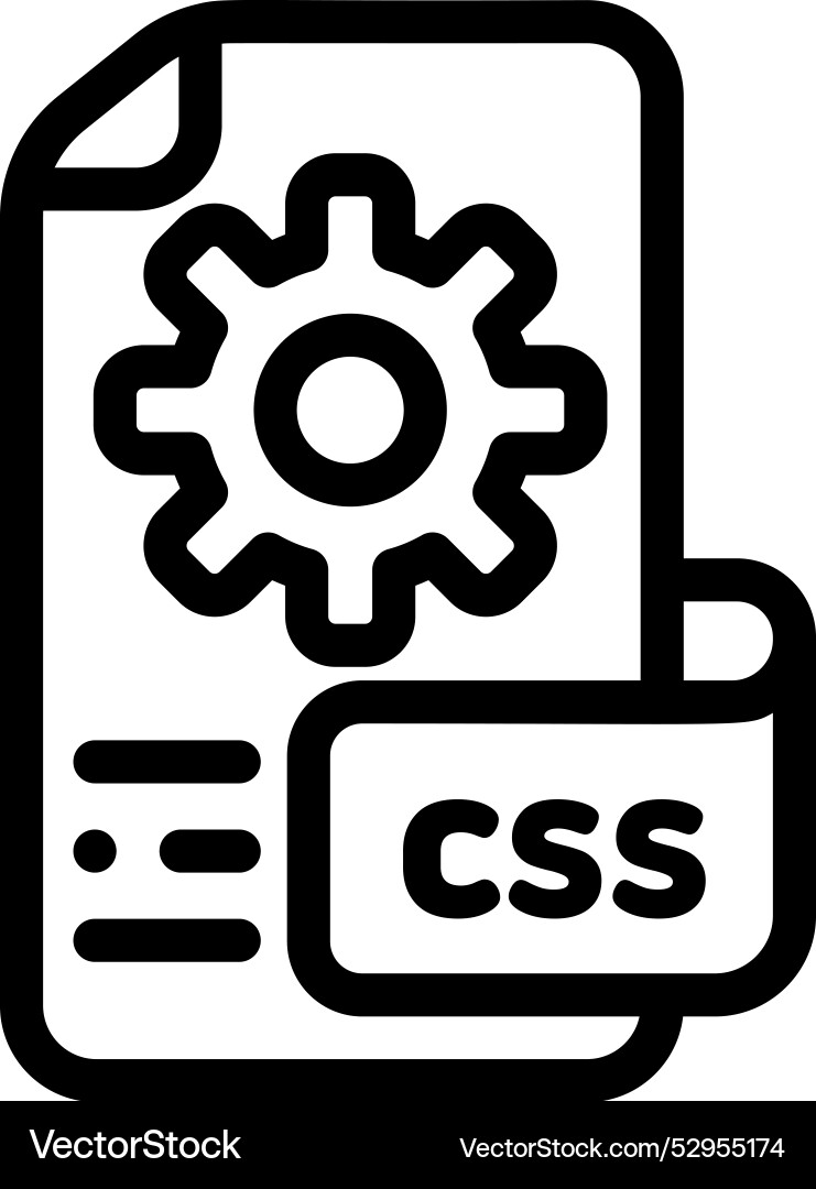 Css file icon thin linear style design isolated Css file icon thin linear style design isolated vector image