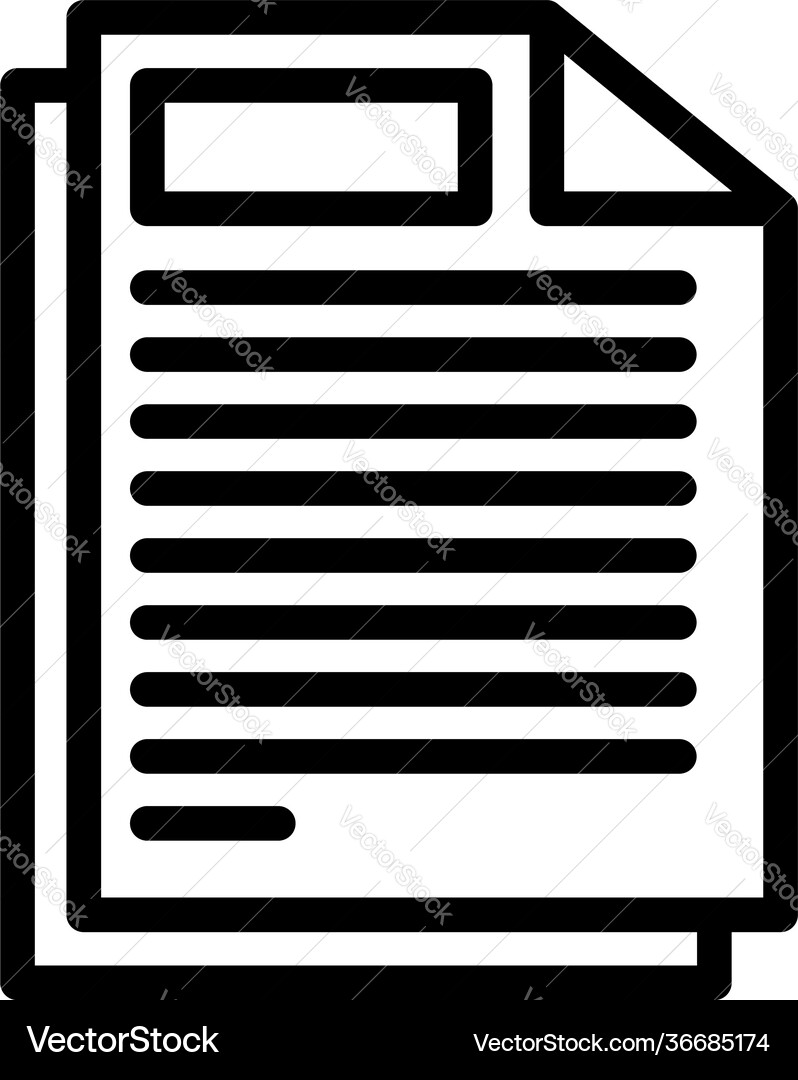 Documents interface icon outline style Vector Image