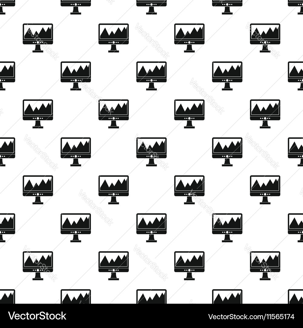 Graph on the computer monitor pattern simple style vector image