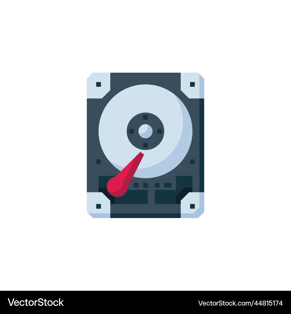 Hard disk icon computer component flat style Hard disk icon computer component flat style vector image