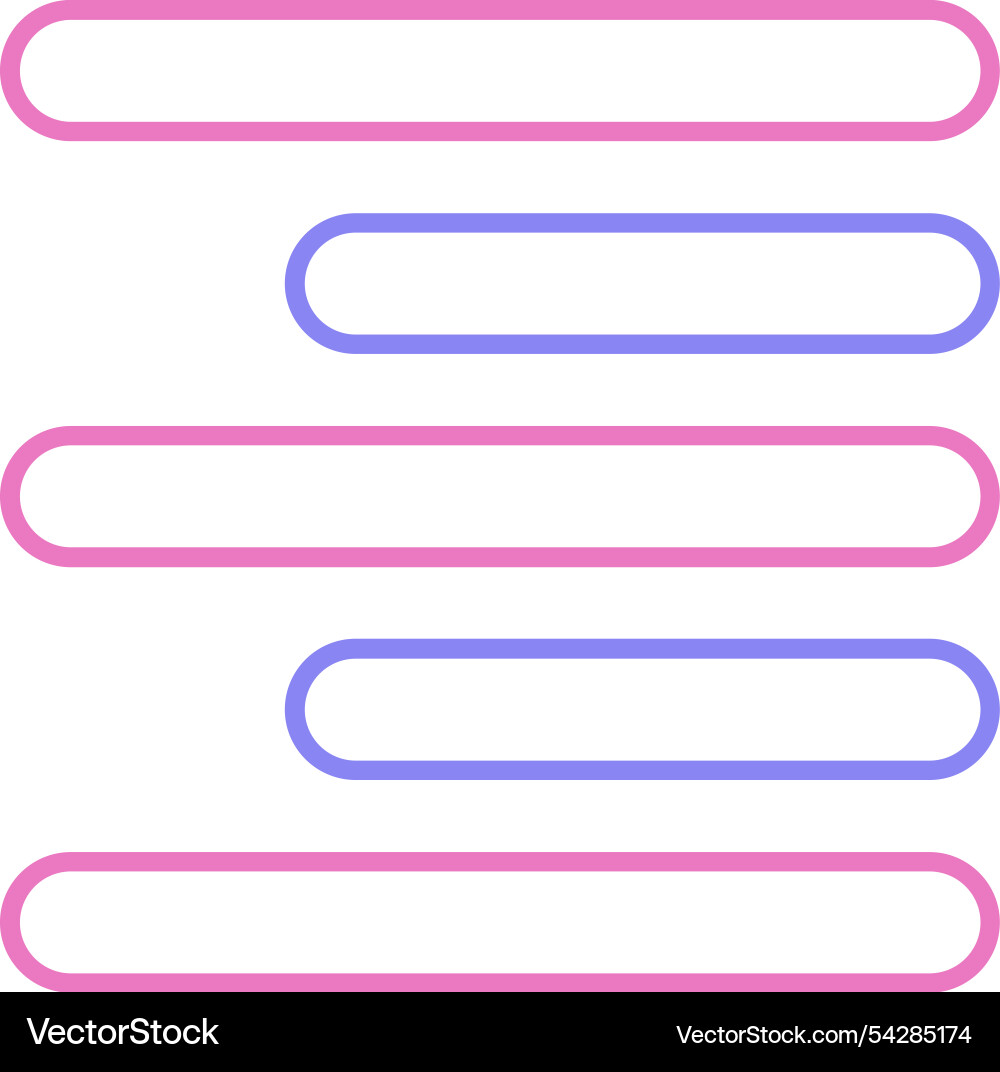 Horizontal right align line two colour icon Vector Image