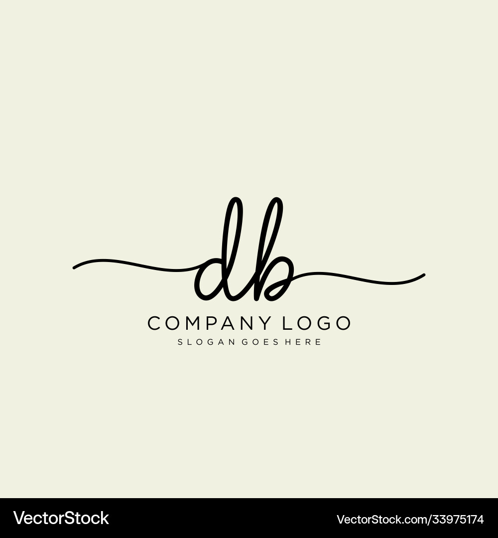 Initial db handwriting logo with circle template Initial db handwriting logo with circle template Vector Image