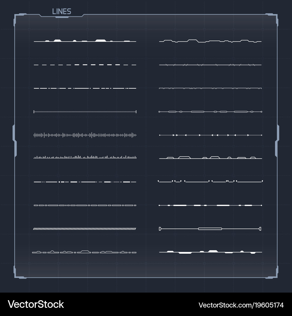 Lines set for hud ui abstract elements vector image