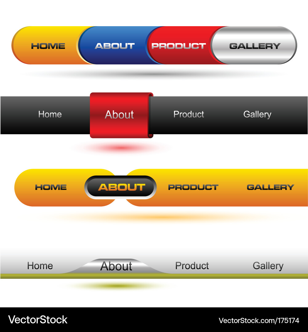 Modern Website Buttons Vector Image