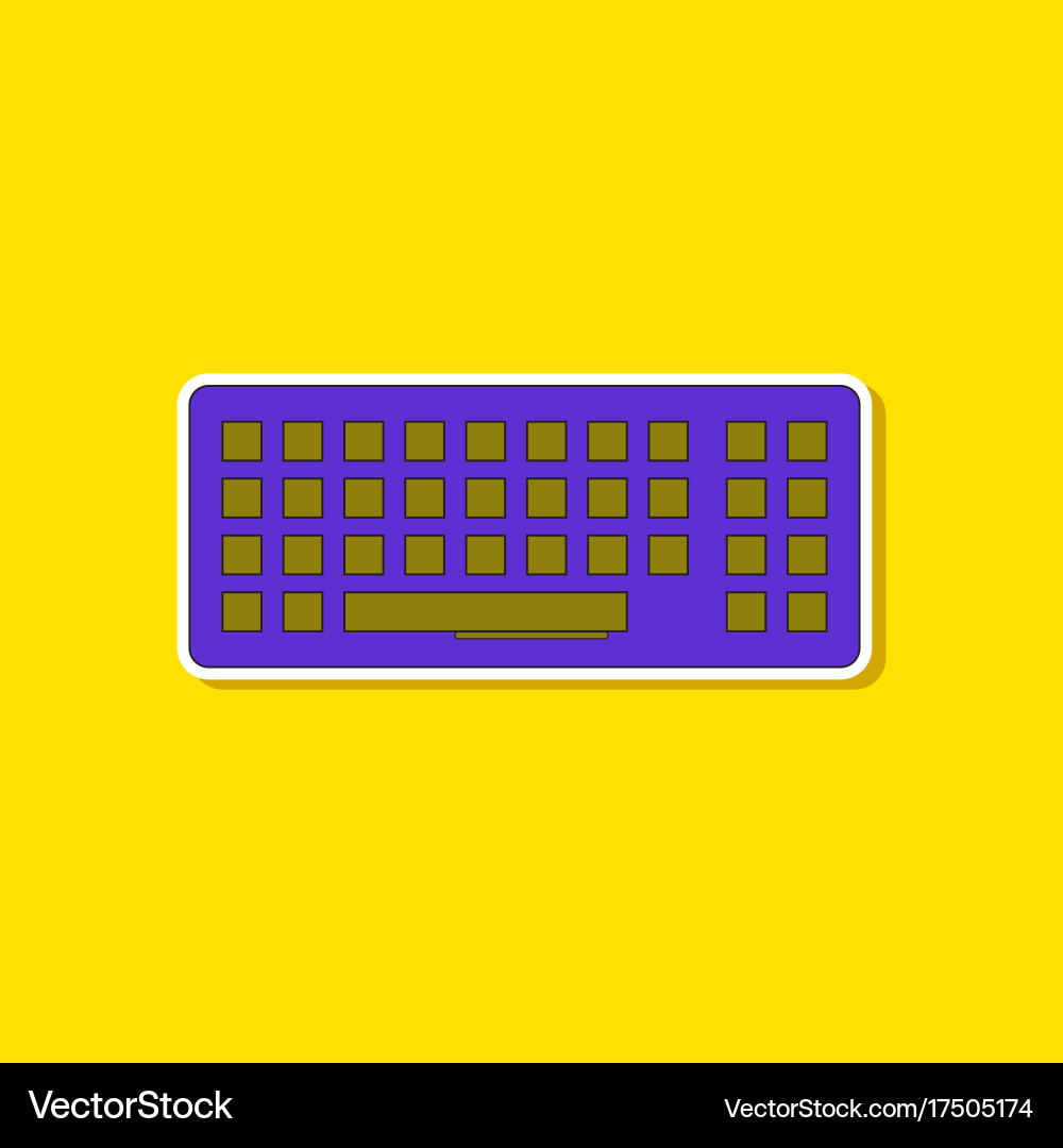 Paper sticker on background of computer keyboard vector image
