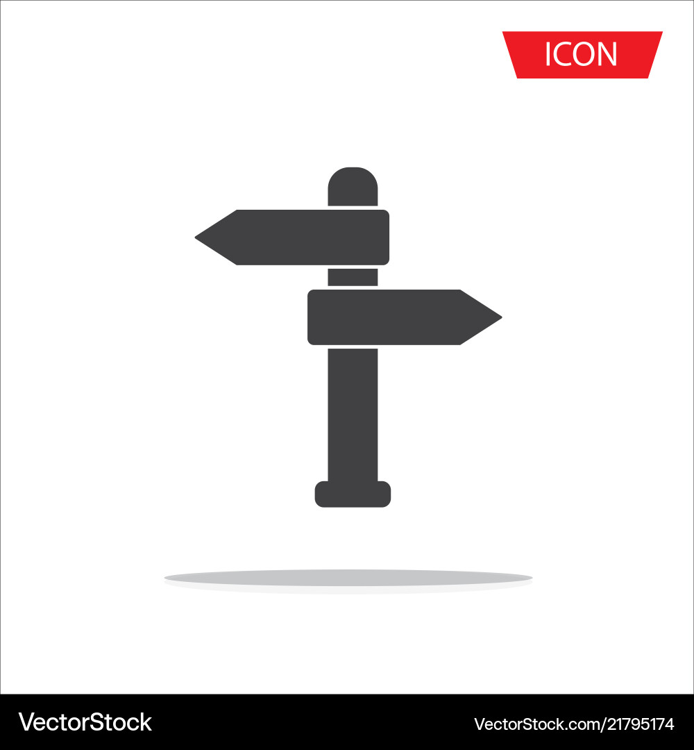 Signpost pointer icon isolated on white Vector Image
